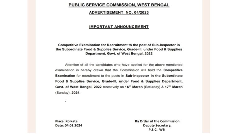 Wbpsc Food SI Exam Date 2024 Food SI Admit Card 2024   20240116 234946 768x432 