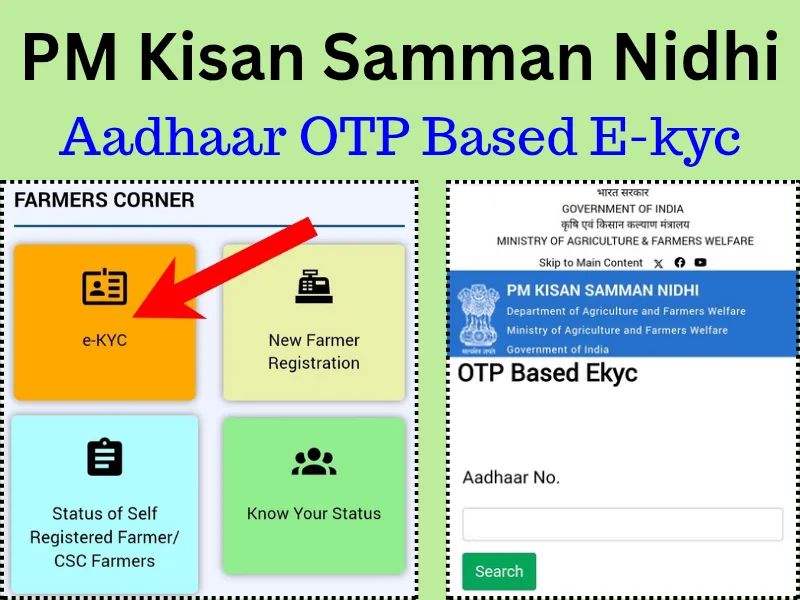 PM Kisan Samman Nidhi Aadhaar E-Kyc PM Kisan Samman Nidhi Aadhaar E-Kyc
