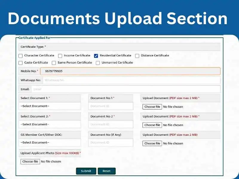 WBPMS Portal Certificate Documents Upload