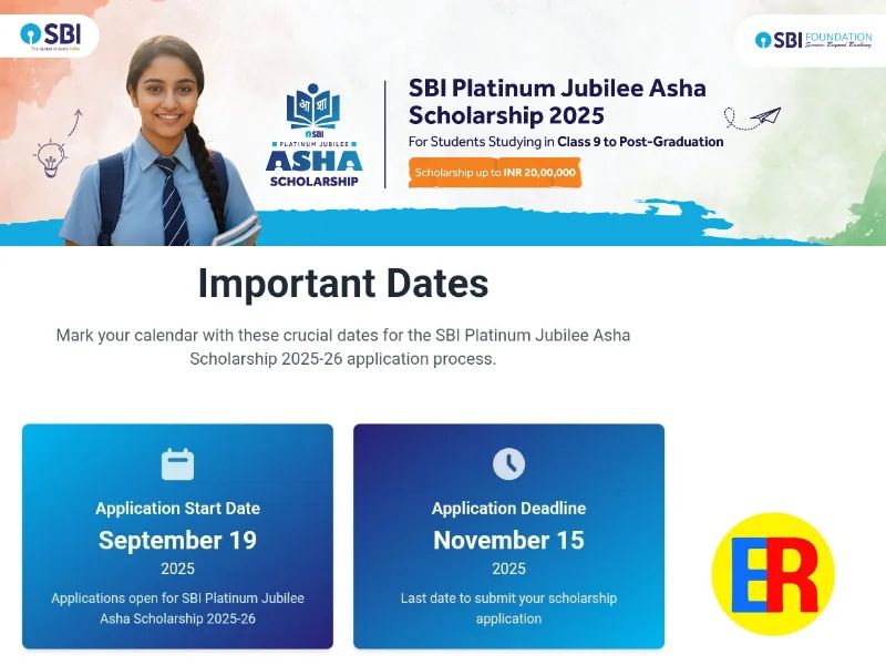 SBI Asha Scholarship 2025-26