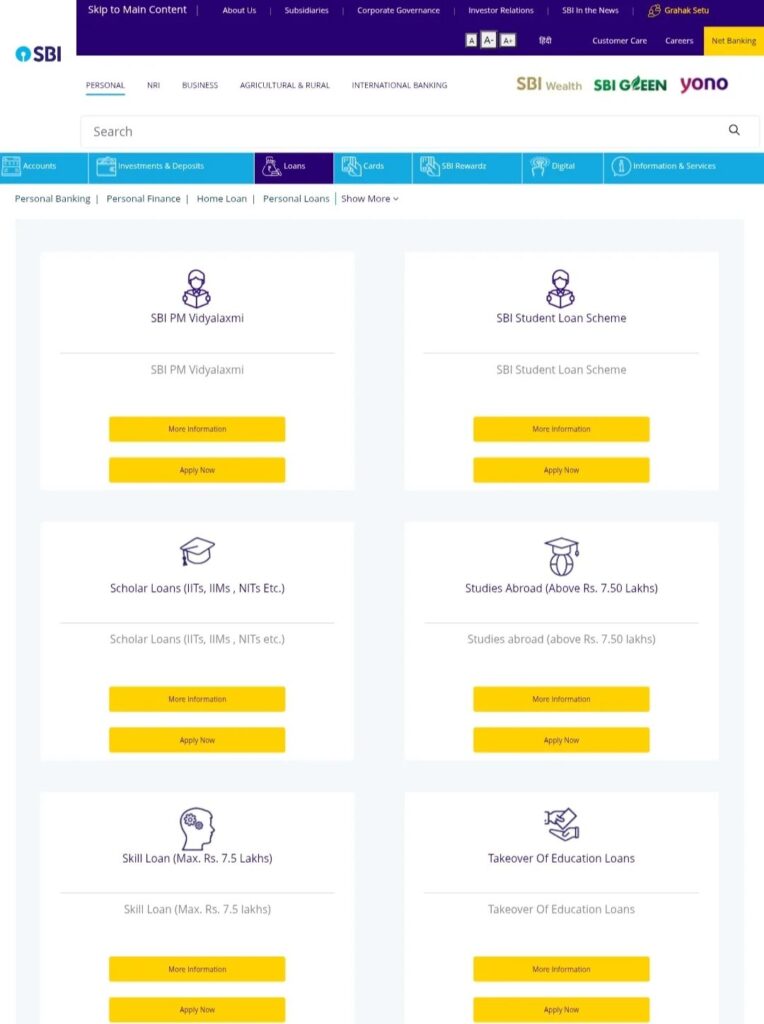 SBI education loan